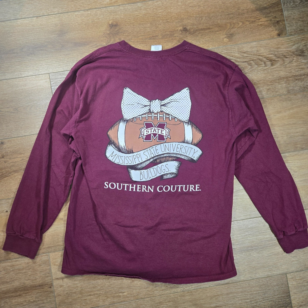 Mississippi State Bulldogs Shirt Womens L Maroon Southern Couture NCAA Football